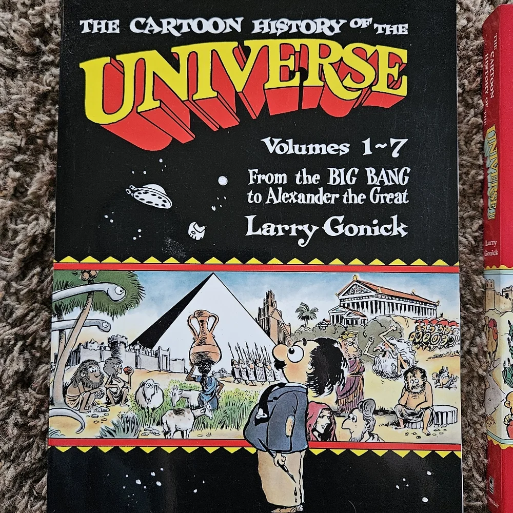 THE CARTOON HISTORY OF THE UNIVERSE & UNIVERSE II Book Set by Larry Gonick